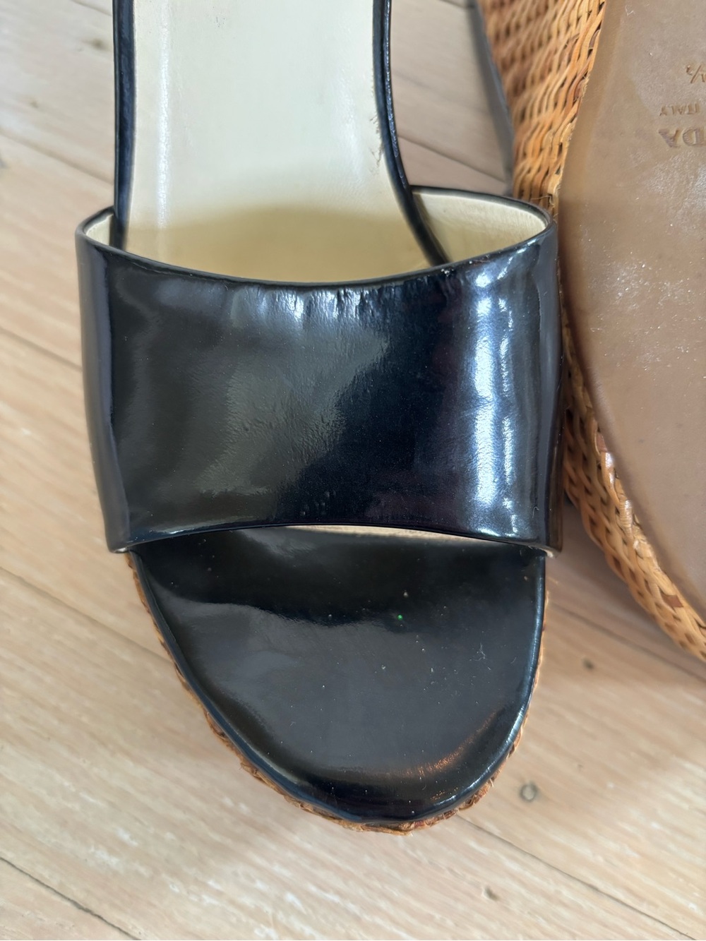 Prada Black Patent Leather Slide Mules - Picture 11 of 15